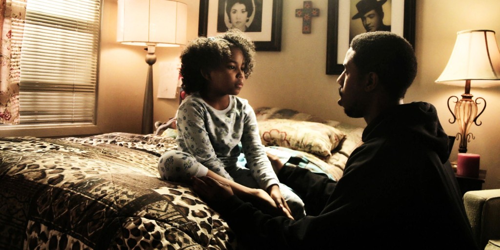 Oscar Grant talks to his daughter in the 2013 film Fruitvale Station, directed by Ryan Coogler.
